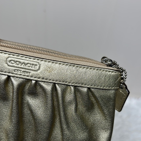 Coach Gold Pleated Wristlet Clutch - Picture 12 of 12